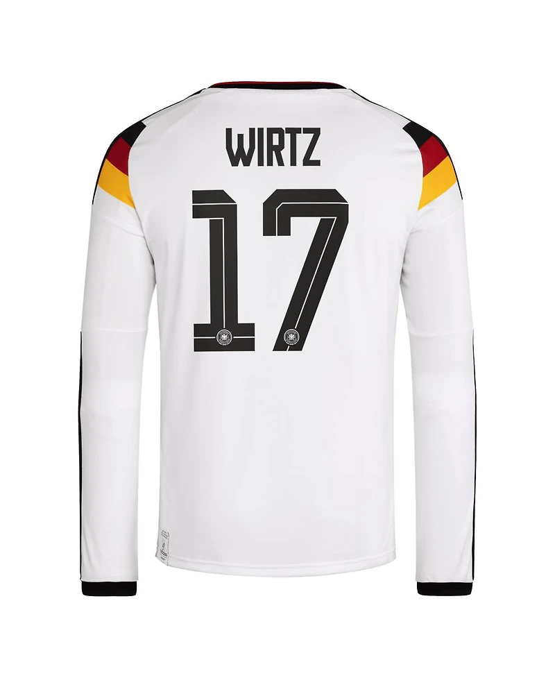 Adidas Men's Florian Wirtz White Germany National Team 2026 Home Replica Long Sleeve Jersey