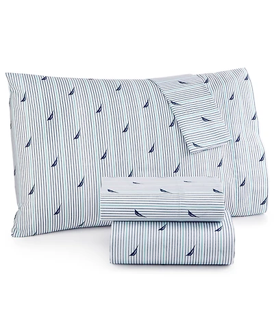 Nautica Audley Cotton Percale -Piece Sheet Set