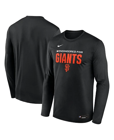 Nike Men's Black San Francisco Giants Authentic Collection Legend Dri-fit Long Sleeve T-Shirt