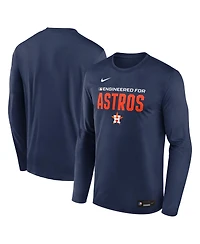 Nike Men's Navy Houston Astros Authentic Collection Legend Dri-fit Long Sleeve T-Shirt