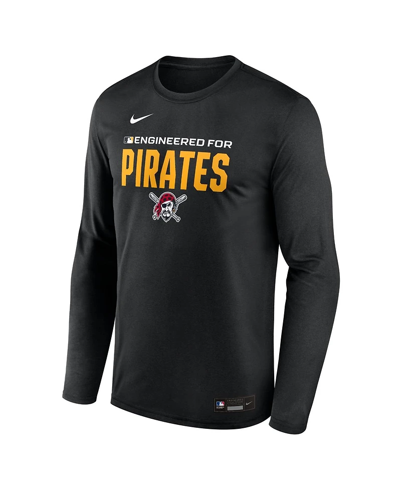 Nike Men's Black Pittsburgh Pirates Authentic Collection Legend Dri-fit Long Sleeve T-Shirt