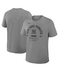 Nike Men's Heather Charcoal New York Yankees Authentic Collection Early Work Tri-Blend Dri-fit T-Shirt