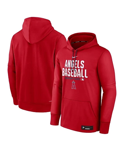 Nike Men's Red Los Angeles Angels Authentic Collection Therma-fit Hoodie