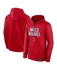 Nike Men's Red Los Angeles Angels Authentic Collection Therma-fit Hoodie