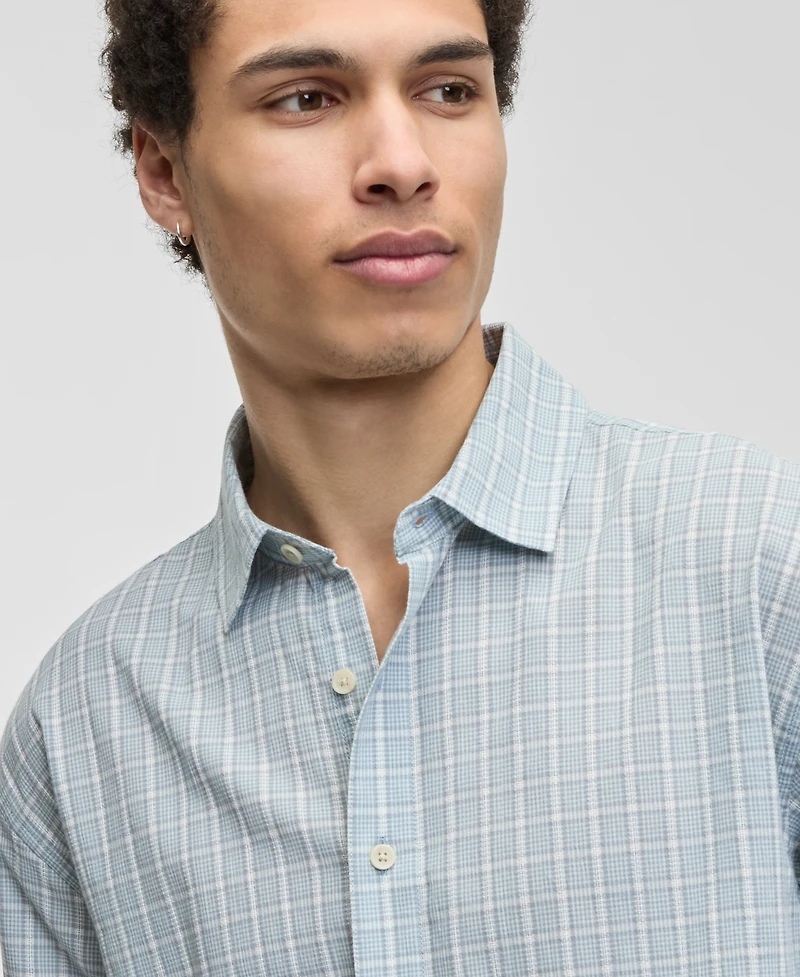 Sun + Stone Men's Relaxed Crop Nolan Plaid Shirt, Macy's Exclusive