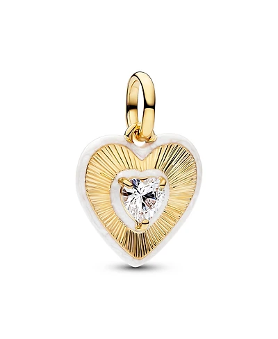 Pandora Radiating White Heart Medallion Charm