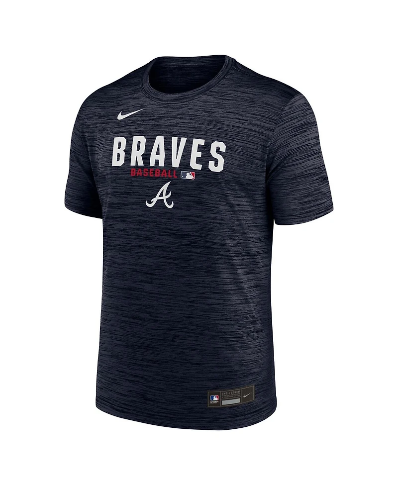 Nike Men's Navy Atlanta Braves Authentic Collection Velocity Dri-fit T-Shirt