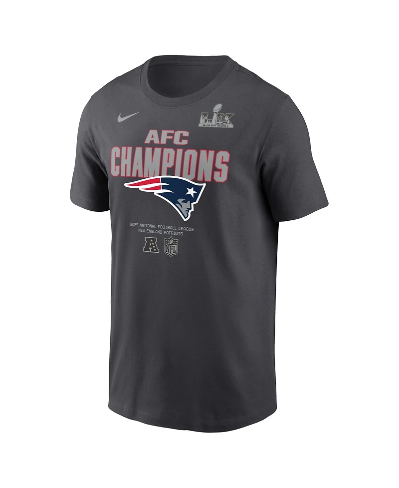 Nike Men's Anthracite New England Patriots 2025 Afc Champions Roster T-Shirt