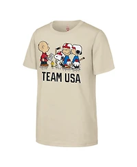 Outerstuff Big Boys and Girls Cream Team x Peanuts Hustle T-Shirt