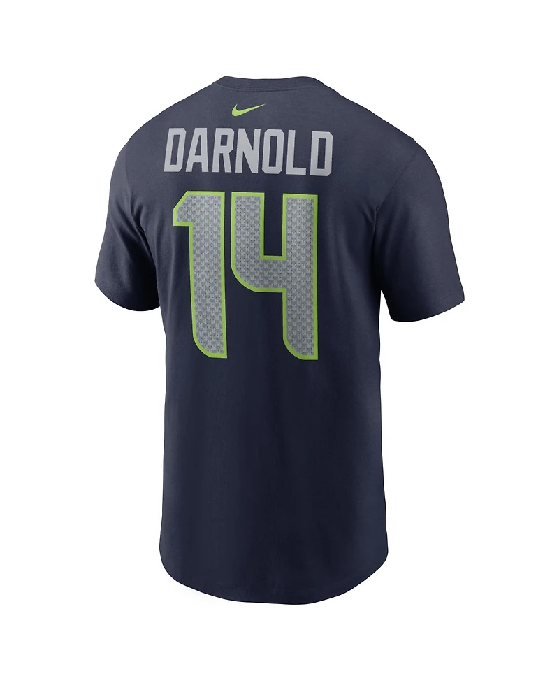 Nike Men's Sam Darnold College Navy Seattle Seahawks Super Bowl Lx Patch Name Number T-Shirt