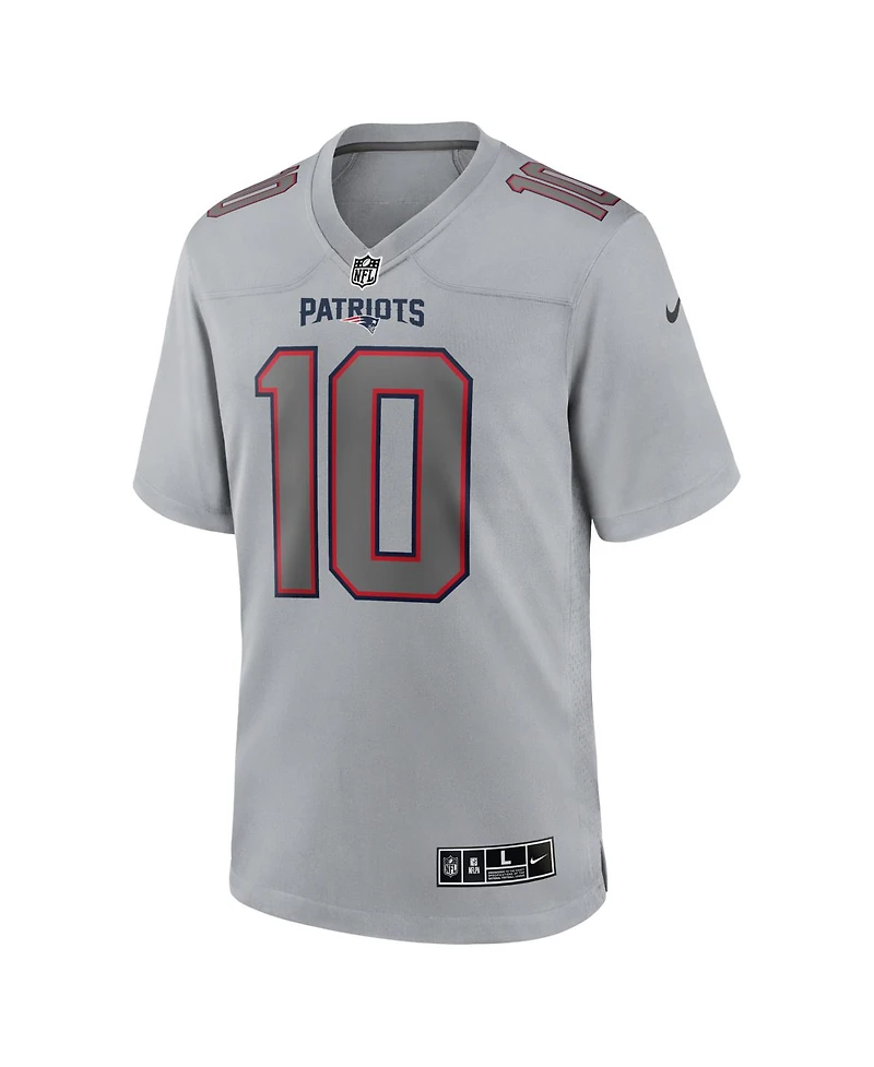 Nike Men's Drake Maye Gray New England Patriots Atmosphere Fashion Game Jersey