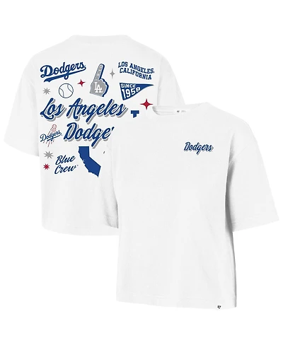 47 Brand Women's White Los Angeles Dodgers Collage Script Reed City T-Shirt