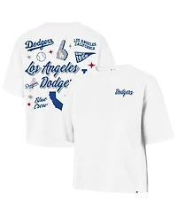 47 Brand Women's White Los Angeles Dodgers Collage Script Reed City T-Shirt