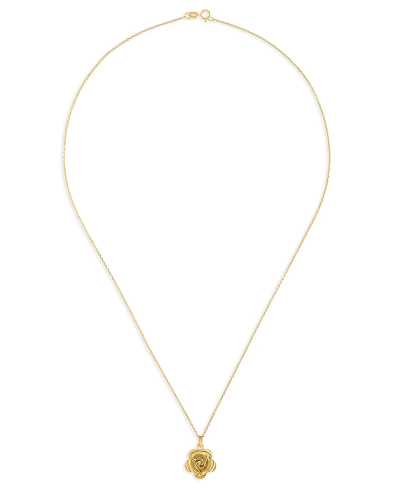 Macy's Polished Rose Pendant Necklace in 10k Gold