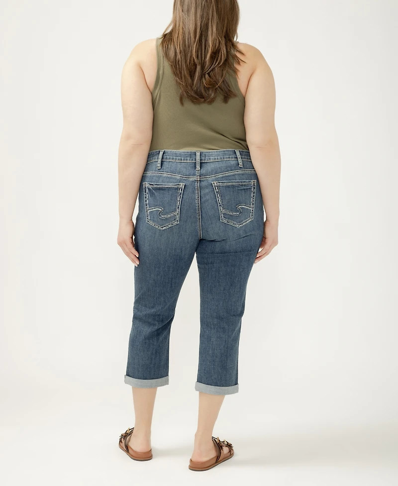 Silver Jeans Co. Plus Elyse Mid-Rise Comfort Fit Capri