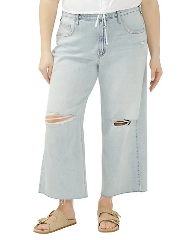 Silver Jeans Co. Plus Be Easy High-Rise Wide-Leg Cropped