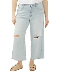 Silver Jeans Co. Plus Be Easy High-Rise Wide-Leg Cropped