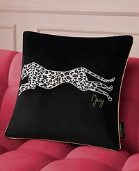 Juicy Couture Embroidered Velvet Cheetah Decorative Pillow, 18" x