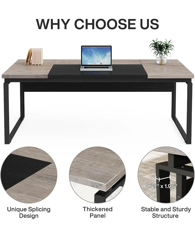 Tribesigns 63" Computer Desk Home Office Writing Table for Workstation