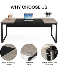 Tribesigns 63" Computer Desk Home Office Writing Table for Workstation