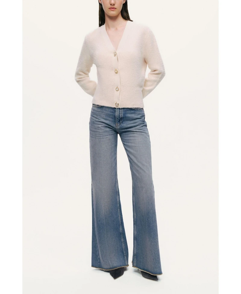 Nocturne Women's Pearl-Button V-Neck Cardigan