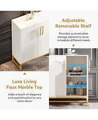 Tribesigns Buffet Cabinet with 4 Doors and Adjustable Shelves