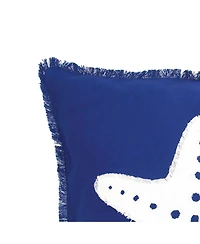 C&F Home Aqua Palm Tree Tufted Fringed Throw Pillow