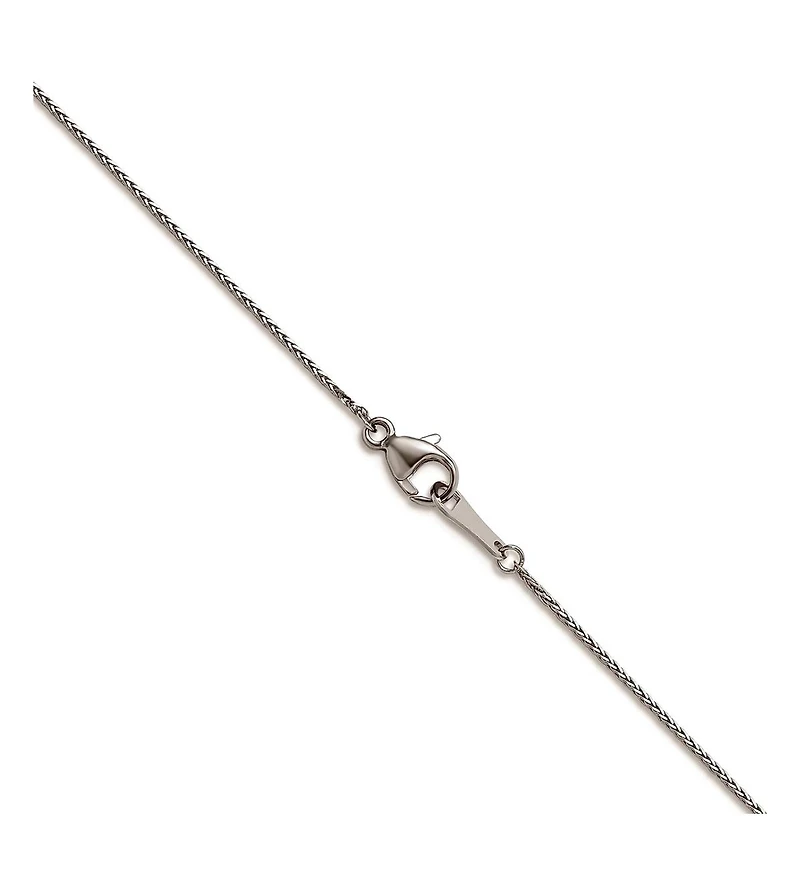 Curata Jewelry Solid 950 Platinum Sparkle-Cut Spiga Chain Necklace