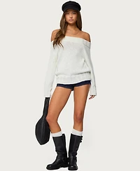 Edikted Womens Noemi Off Shoulder Sweater