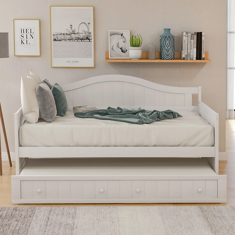 Streamdale Furniture Twin Wooden Daybed with Trundle