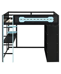 Streamdale Furniture Streamdale Full Size Wood Loft Bed with Desk
