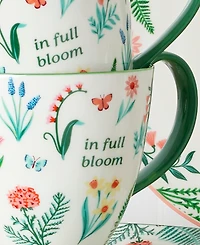 Oneida First Blooms Green Mugs, Set of 2