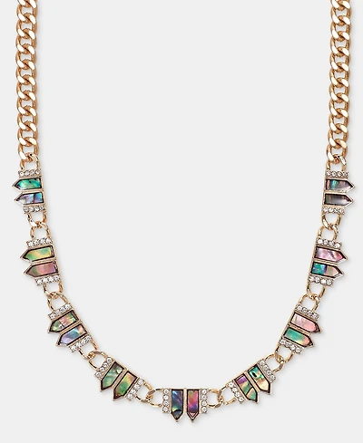 lonna & lilly Gold-Tone Chain Stone Frontal Necklace