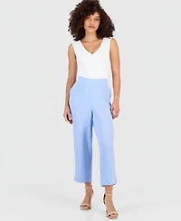 Anne Klein Essentials Petite Textured High Rise Pull-On Pants