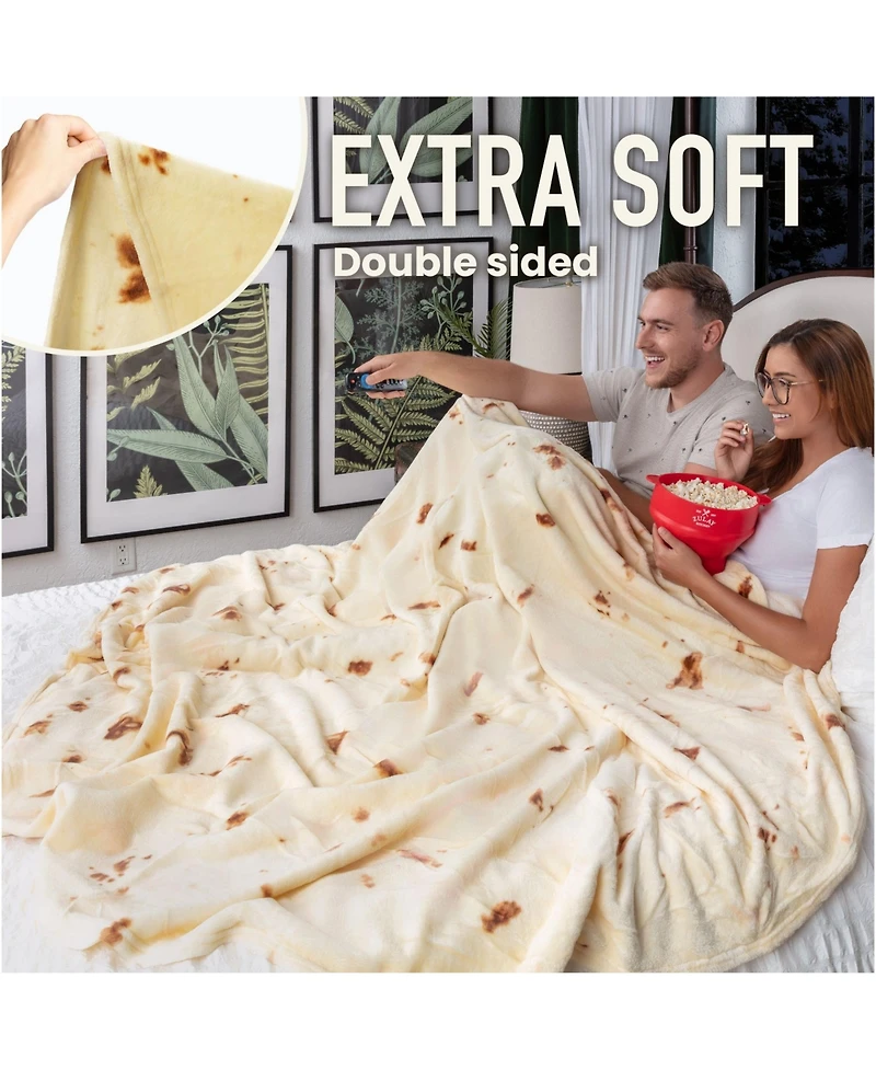 Zulay Kitchen Premium Round Soft Giant Novelty Big Tortilla Blanket