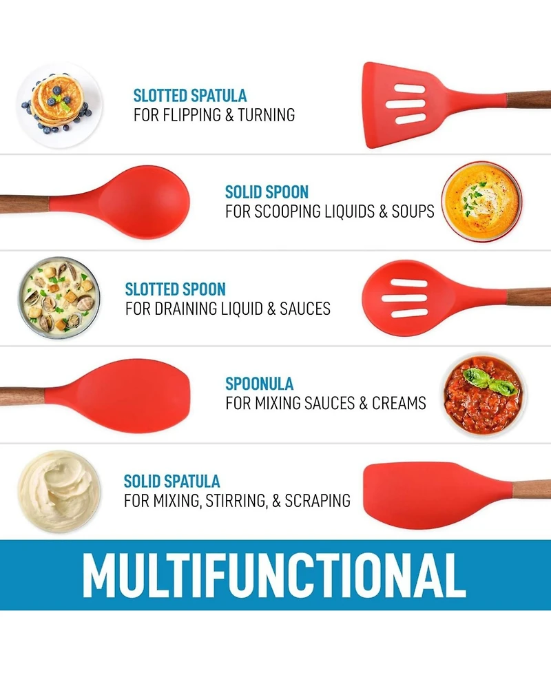 Zulay Kitchen Christmas Silicone Spatula with Utensil Holder