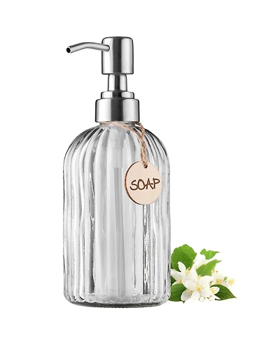 Zulay Kitchen Easy Press Pump Clear Glass Hand Soap Dispenser for Bathroom