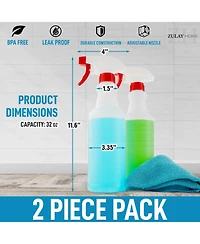 Leakproof Cleaning Spray Bottle Set (2 Pack 32oz)