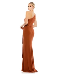 Women's Ieena Jersey One Shoulder Belted Trumpet Gown