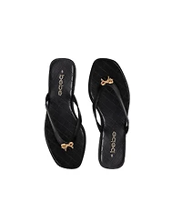 bebe Women's Bow Charm Flat Sandals