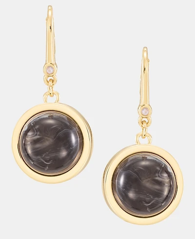 Dkny Dynamic Jet Cabochon Drop Earrings