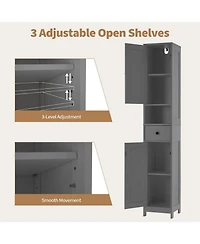 gaomon Tall Bathroom Cabinet, Freestanding with 2 Adjustable Shelves, Modern Storage for Bathroom, Kitchen & Hallway
