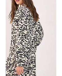 Nasty Gal Women's Denim Animal Print Biker Jacket