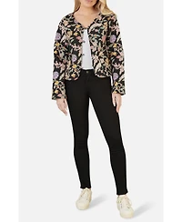 Yumi Women's Floral Reversible Cotton Quilted Jacket