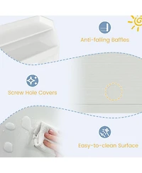 Sugift Kids Toy Storage Organizer Wooden Bookcase with 2 Movable Drawers