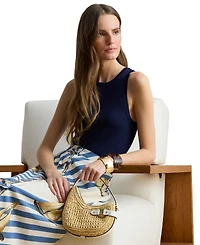 Lauren Ralph Lauren Tasha Mini Woven Straw Crossbody Bag