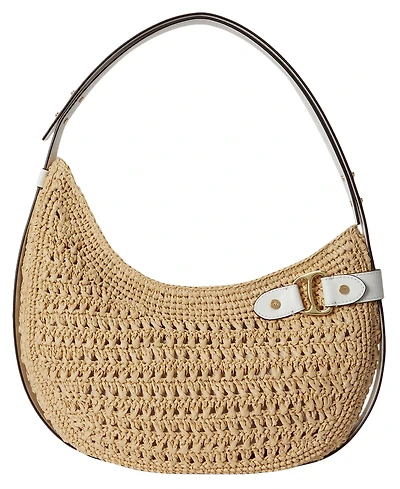 Lauren Ralph Lauren Crocheted Straw Medium Tasha Shoulder Bag