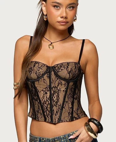 Edikted Women's Saffire Detachable Straps Lace Corset