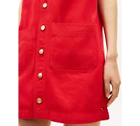 Tommy Hilfiger Women's Color Denim Sleeveless Crewneck Mini Dress