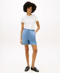 Tommy Hilfiger Women's Chambray Straight Fit Shorts